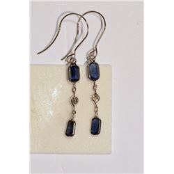 14KT WHITE GOLD SAPPHIRE (1CT) EARRINGS