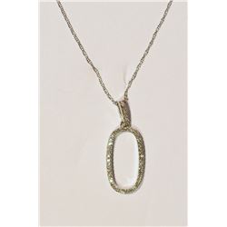 14KT WHITE GOLD PENDANT NECKLACE W/