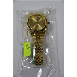 NEW MENS GOLD TONE WATCH