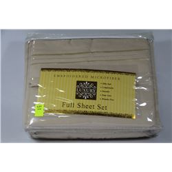 NEW LUXURY EMBROIDERED MICROFIBER FULL SHEET SET