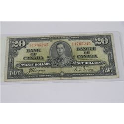 1937 TWENTY DOLLAR BANK OF CANADA NOTE