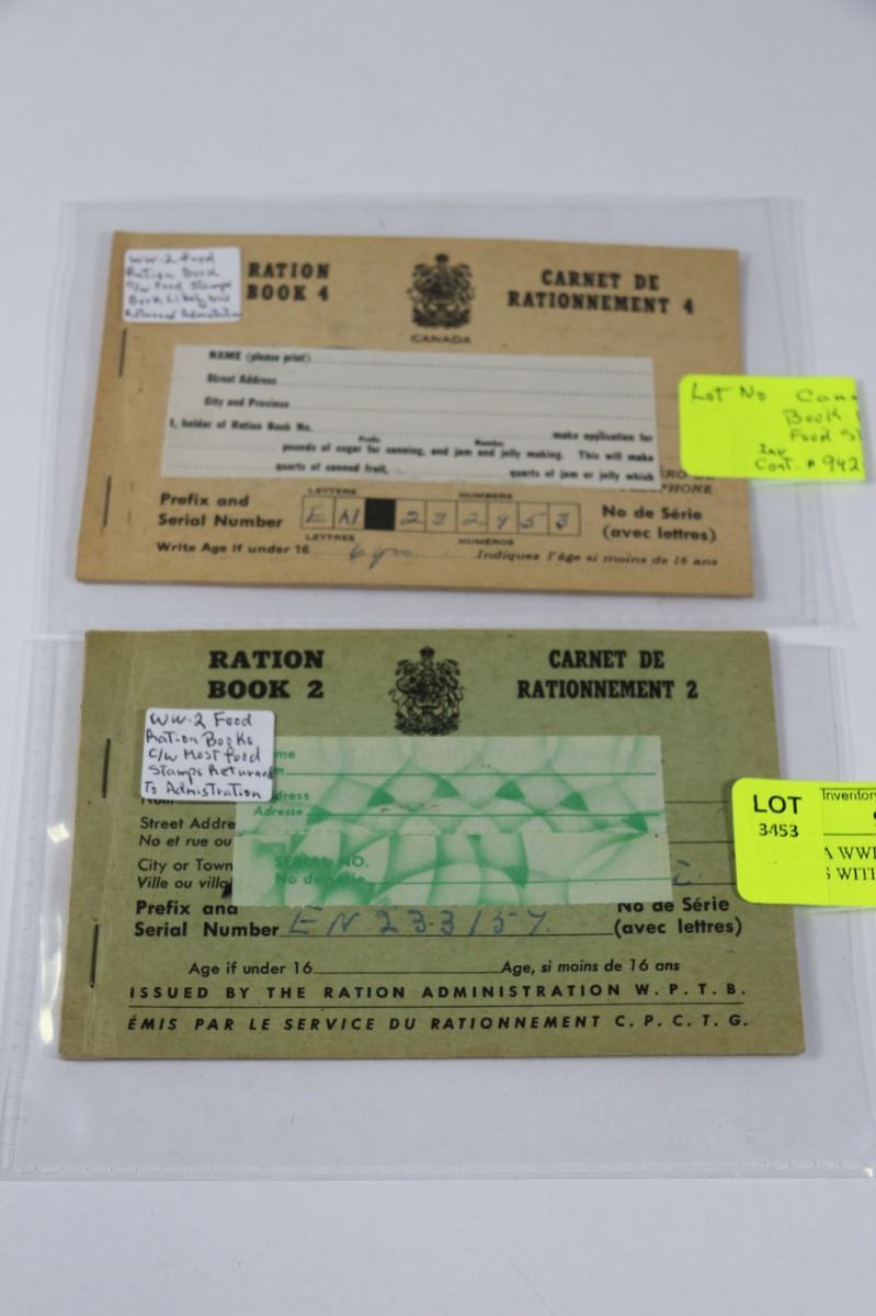 Canadian Ration Books CANADA WWII FOOD RATION BOOKS X2