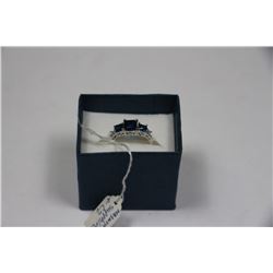 NATURAL BLUE SAPPHIRE + CUBIC ZIRCONIA