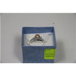 NATURAL YELLOW TOPAZ + CUBIC ZIRCONIA RING
