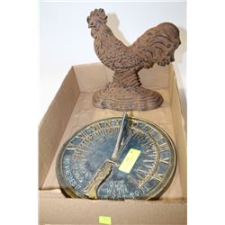 IRON SUN DIAL + ROOSTER