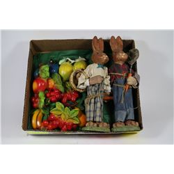 BOX WITH 1973 HARRISON COLLECTOR BUNNYS AND