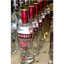 6 BOTTLES OF SMIRINOFF RASPBERRY VODKA