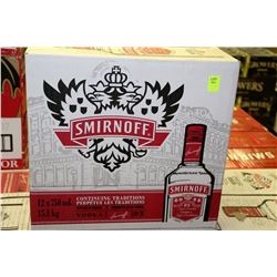 CASE OF 12 BOTTLES OF SMIRINOFF VODKA
