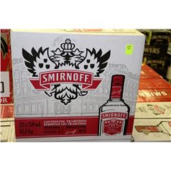CASE OF 12 BOTTLES OF SMIRINOFF VODKA