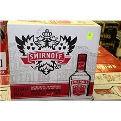 CASE OF 12 BOTTLES OF SMIRINOFF VODKA