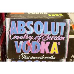 CASE OF 12 BOTTLES OF ABSOLUT VODKA