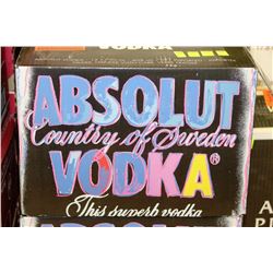 CASE OF 12 BOTTLES OF ABSOLUT VODKA