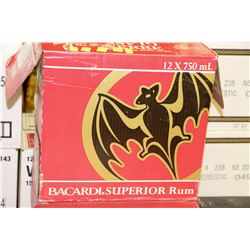 CASE OF 12 BOTTLES OF BACARDI PREMIUM RUM