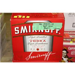 CASE OF 12 BOTTLES OF SMIRNOFF VODKA