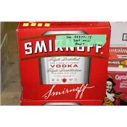 CASE OF 12 BOTTLES OF SMIRNOFF VODKA