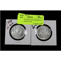 GEORGE VI 1952 NO WATERLINES & WATERLINES SILVER