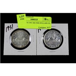 GEORGE VI 1951 SILVER DOLLARS X2