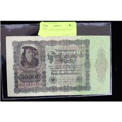 1922 GERMAN 50,000 MARK NOTE