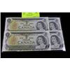 Image 1 : GEM UNC 1973 $1 NOTES CONSECUTIVE S/N X4