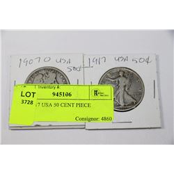 1970, 1917 USA 50 CENT PIECE