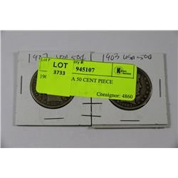 1907, 1903 USA 50 CENT PIECE