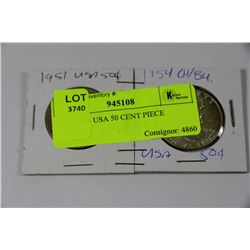 1951, 1954 USA 50 CENT PIECE