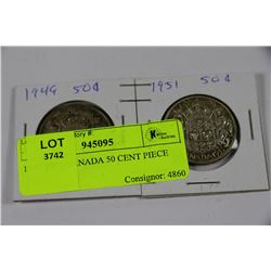 1949, 1951 CANADA 50 CENT PIECE