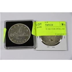 1952 CANADIAN SILVER DOLLAR X2