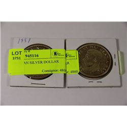 1951 CANADIAN SILVER DOLLAR X2