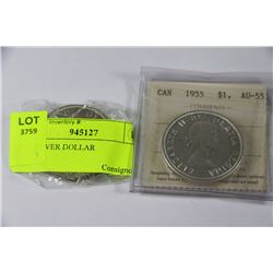 1955 SILVER DOLLAR X2