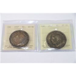 1937 CANADIAN SILVER DOLLAR X2