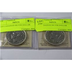 1949 CANADIAN SILVER DOLLAR X2