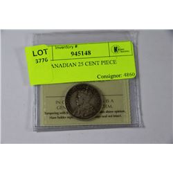 1913 CANADIAN 25 CENT PIECE