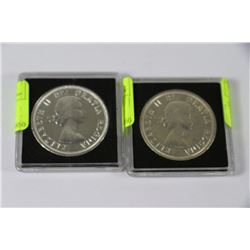 1953 CANADIAN SILVER DOLLAR X2