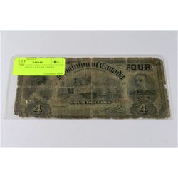 DOMINION OF CANADA $4 BILL - 1902