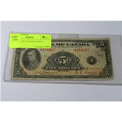 1935 BANK OF CANADA $5 BILL