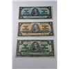 Image 1 : 1937 BANK OF CANADA $1, $2, $5 BILLS