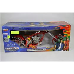 AMERICAN CHOPPER LIGHT & SOUND DIE CAST FIRE BIKE