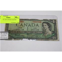 1954 CANADIAN $1 BANKNOTE