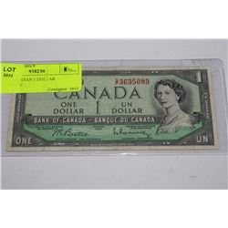 1954 CANADIAN  $1 BANKNOTE