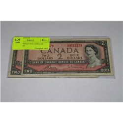 1954 CANADIAN  $2 BANKNOTES X2