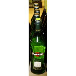 5 BOTTLES OF 1L OF MARTINI DRY-SEC