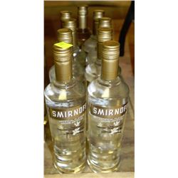 9 BOTTLES OF 750ML OF SMIRNOFF VANILLA VODKA