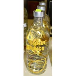 3 BOTTLES OF 750ML OF ABSOLUT MANGO VODKA