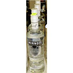 4 BOTTLES OF 750ML OF SMIRNOFF COCONUT VODKA