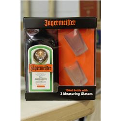 1 GIFT BOX OF 750ML OF JAGERMEISTER W/ GLASSES