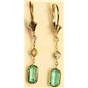 Image 1 : 14kt Gold Emerald and Diamond Earrings