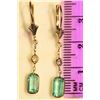 Image 2 : 14kt Gold Emerald and Diamond Earrings