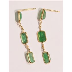 14kt Gold Emerald Earrings
