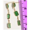 Image 2 : 14kt Gold Emerald Earrings
